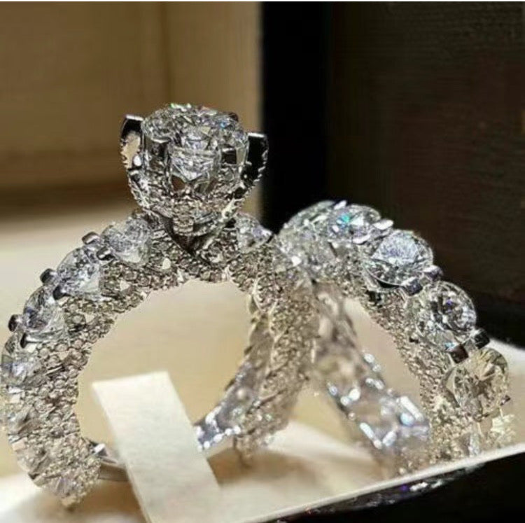 Elegant women jewelry wedding Set Rings