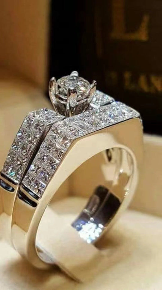 Elegant women jewelry wedding Set Rings