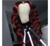 Black Roots Vibrant Burgundy Body Wave Lace Frontal Wig - Janine’s Boutique
