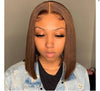 Warm Look Dark Brown Straight Bob Lace Frontal Wig - Janine’s Boutique