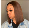 Warm Look Dark Brown Straight Bob Lace Frontal Wig - Janine’s Boutique