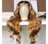 Honey Brown Ombre Colored Body Wave Lace Frontal Wigs - Janine’s Boutique
