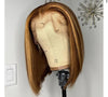 Elegant and Fashionable Honey Brown Piano Highlights Straight Bob Lace Frontal Wig - Janine’s Boutique