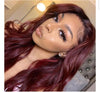 Warm Look Friendly Vibrant Burgundy Body Wave Lace Frontal Wig - Janine’s Boutique