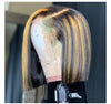 Honey Brown Blonde Piano Highlights Straight Bob Lace Frontal Wig - Janine’s Boutique