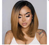 Middle Part Honey Brown Ombre Straight Bob Lace Frontal Wig - Janine’s Boutique