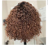 Dark Roots Ombre Dark Brown Voluminous Short Curly Bob Lace Wigs - Janine’s Boutique