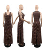V-neck Printed Sleeveless Large Skirt