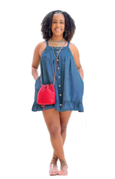 Strap Denim Dress
