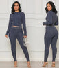 ROUND NECK LONG SLEEVE FASHION PRINTED TWO-PIECE SET
