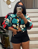Three- Dimensional Floral Cardigan Short Coat