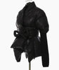 CAMOUFLAGE PANELS, IRREGULAR KNITTED CUFFS, WAIST-CINCHING PADDED JACKET