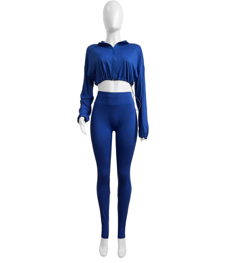 DRAW ROPE, WAIST AND NAVEL, TIGHT 2PC SET