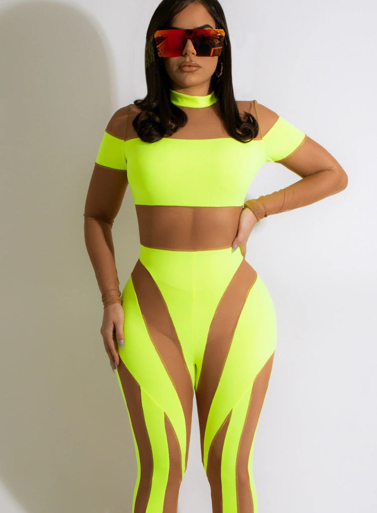 Stitching mesh See-Through Sexy Jumpsuit
