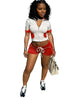 SLIM-FIT AND SLIM SHORT-SLEEVED SPORTS SHORTS 2PC SET