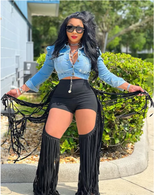 Long Tassel Ribbon Long Pants