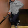 Unisex style velvet padded hooded sweatshirt