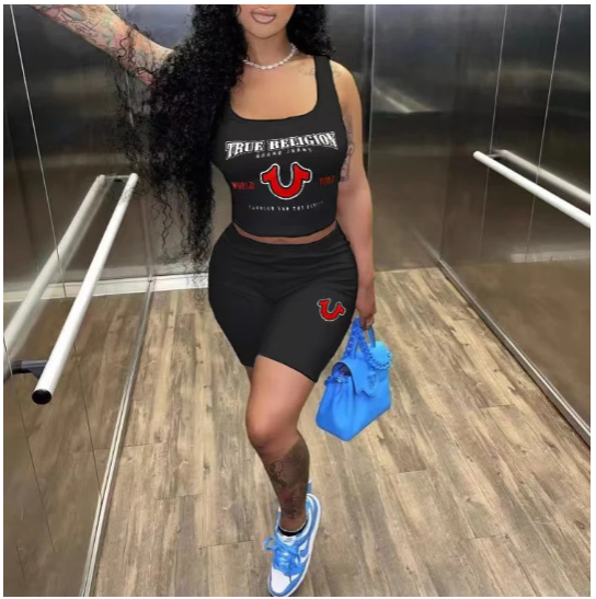 Printed Vest Shorts 2PC Set