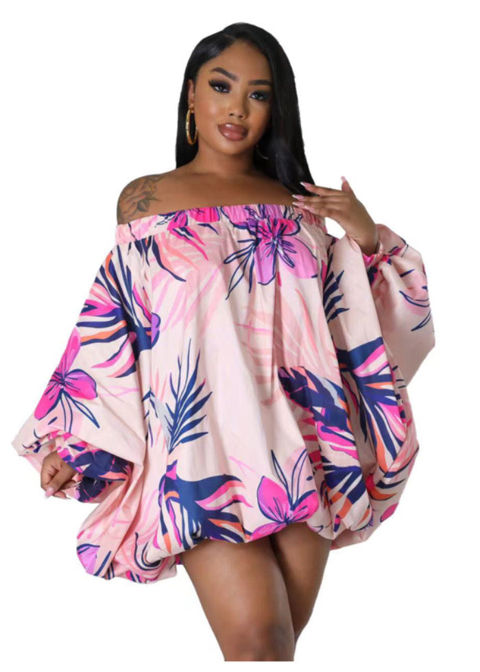 Off-the-shoulder loose Skirtr