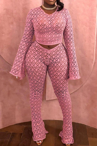 Crop Tops And Flare Leg Pants 2PC Sets