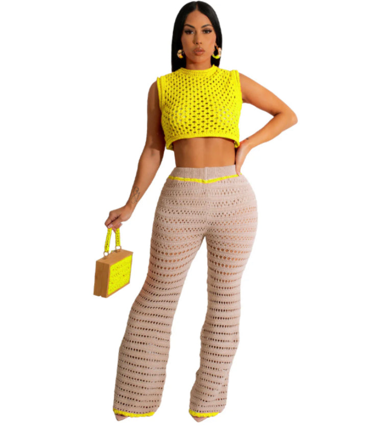 KNITTED OUTDOOR SPORTS AND CASUAL 2PC SET