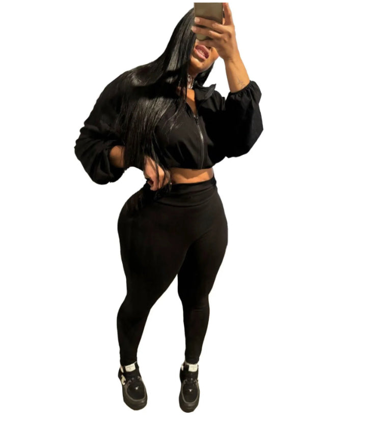 DRAW ROPE, WAIST AND NAVEL, TIGHT 2PC SET