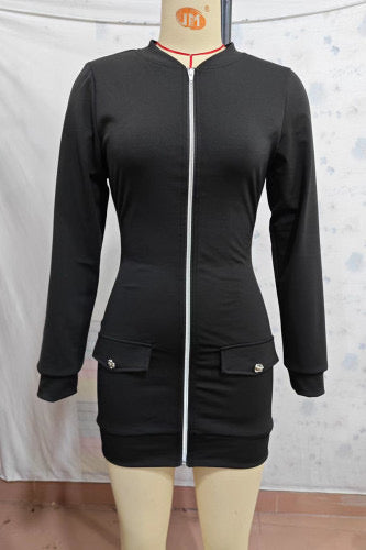 Sexy Zipper Skirt Dress