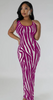 Zebra-Striped Backless Dress