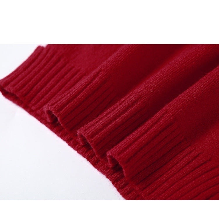 KNITTED LETTERING LONG SLEEVE PULLOVER SLIM FIT CROP TOP