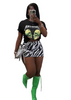 Short-Sleeved Shirt Printed Bad Hip Shirt 2PC Set