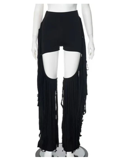 Long Tassel Ribbon Long Pants