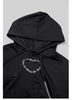 Heart Shaped hollow hot Diamond hoodie and pants 2PC set
