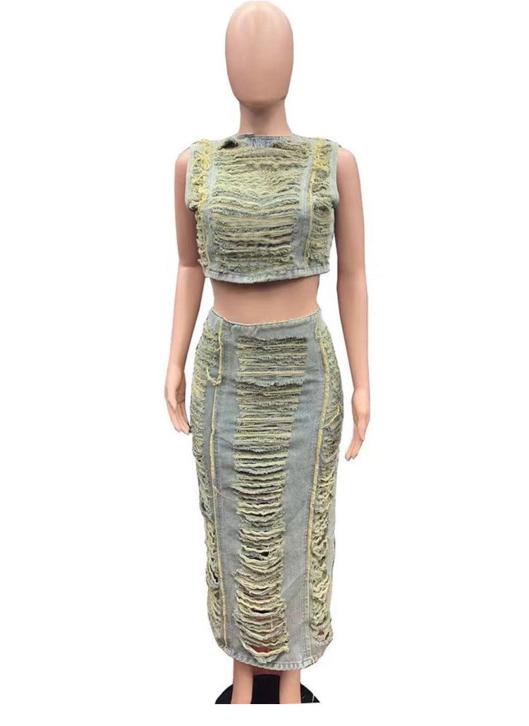 Stylish Denim 2PC Set