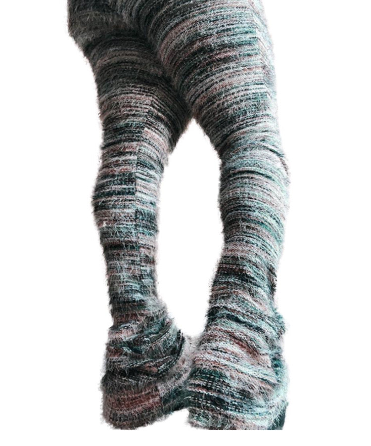 COLORFUL STRIPED FLUFFY PERSONALIZED PANTS