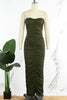 Casual Solid Backless Fold Strapless One Step Skirt Dress