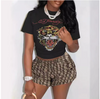 Printed Short-Sleeved Shorts 2PC Set