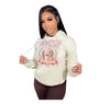 PRINTED SWEATER WITH PLUS VELVET TOP