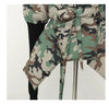 CAMOUFLAGE PANELS, IRREGULAR KNITTED CUFFS, WAIST-CINCHING PADDED JACKET