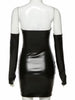 HAND SLEEVES ONE LINE NECK OFF SHOULDER SLIM FIT WRAP HIP DRESS