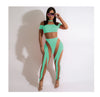 Stitching mesh See-Through Sexy Jumpsuit