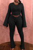 Crop Tops And Flare Leg Pants 2PC Sets