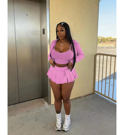 Shirt Vest Short Skirt 3PC Set
