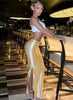 SLIM SILK SPLIT SKIRT