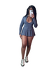 SPORTS AND LEISURE TIGHT-FITTING LONG-SLEEVED TRUMPET SKIRT 2PC SET