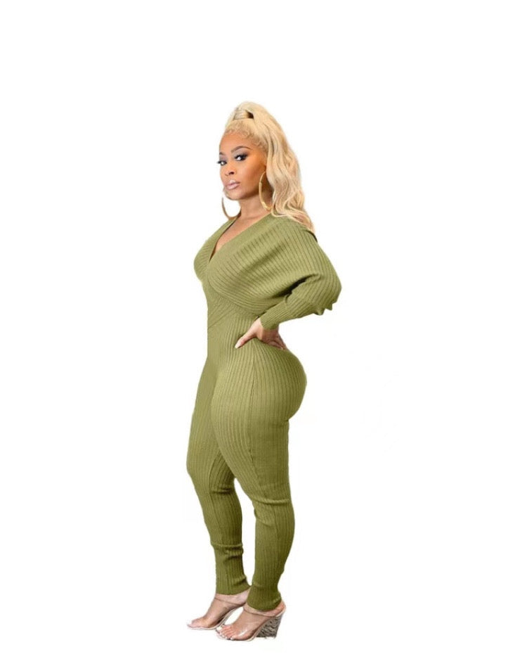SLIM FIT SEXY SOLID JUMPSUIT