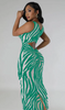 Zebra-Striped Backless Dress