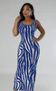 Zebra-Striped Backless Dress