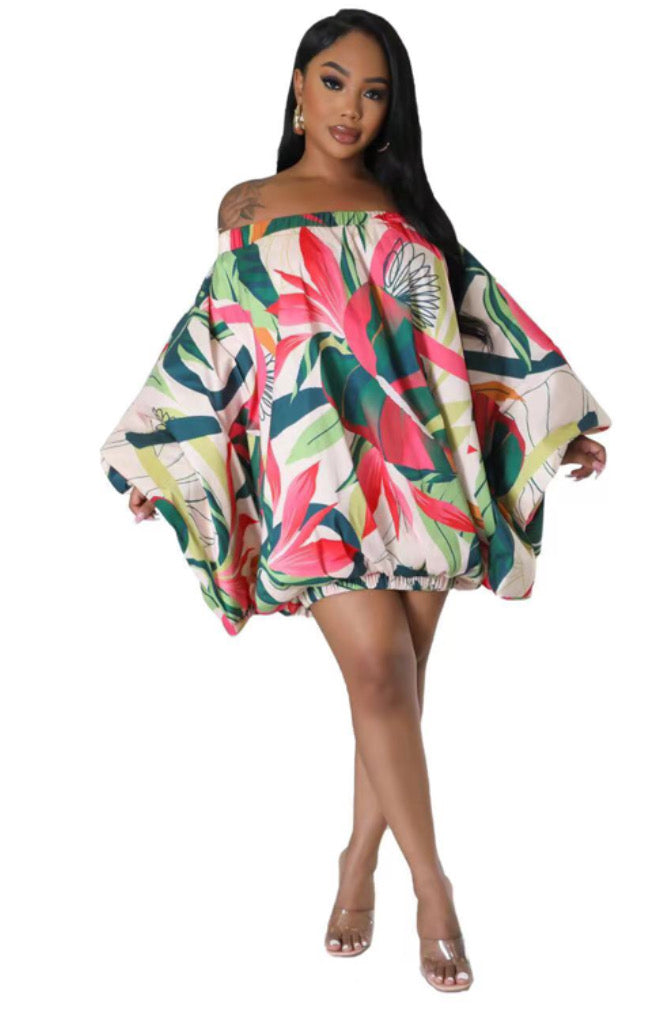 Off-the-shoulder loose Skirtr