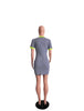 WOMEN'S CASUAL STRIPED PRINT BAG HIP DRESS