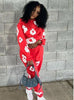 LONG SLEEVE CARTOON PRINT HOODED SWEATSHIRT WOMAN